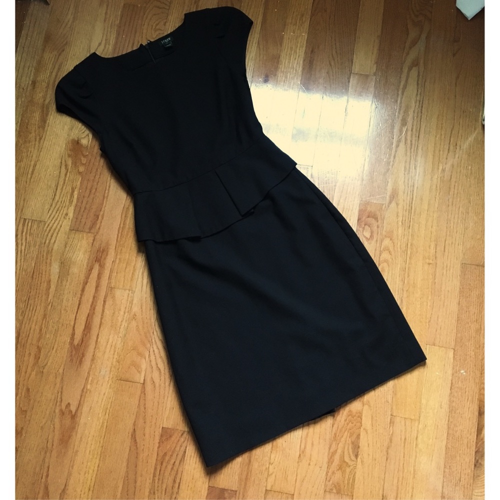 J. Crew Petite Black Peplum Dress